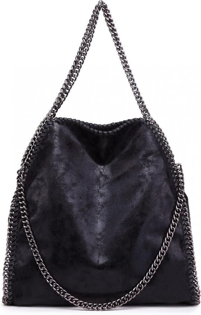 Schoudertas met Ketting - Ritssluiting - Dames Handtas - Zwart