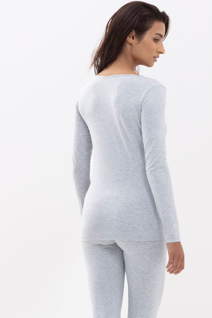 Top 1/1-lange mouwen Serie Cotton Pure Light Grey Melange