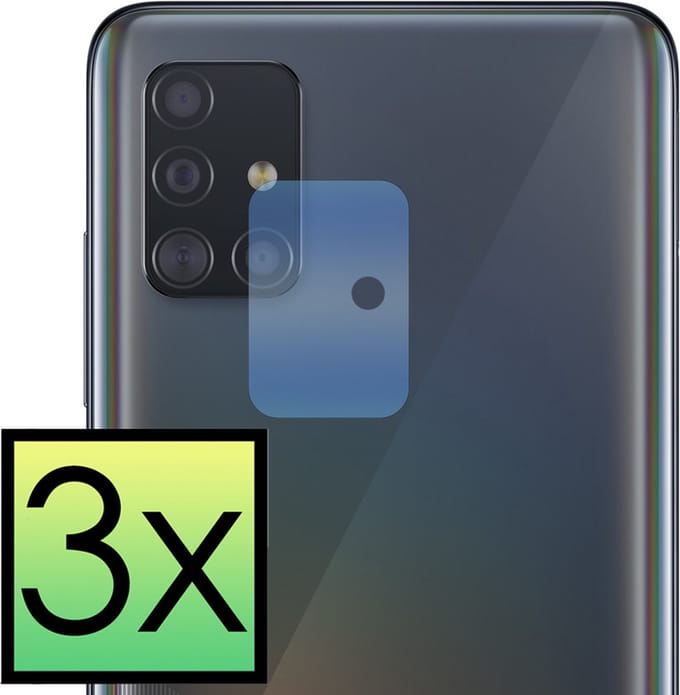 Camera Lens Protector - 3 Stuks - Geschikt voor Samsung Galaxy A51 - Camera Screenprotector - Beschermglas - Gehard Glas - Tempered Glass - Screen Protector