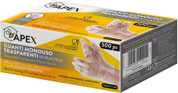 Apex Wegwerp Handschoen - éénmalig Gebruik - One Size - 500 Stuks