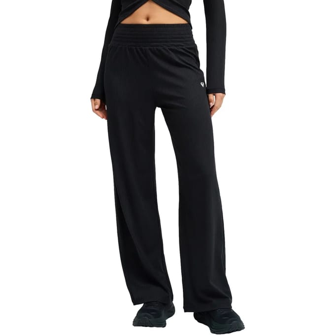 Roxy Rise&vibe Rib Smoked Broek Zwart L Vrouw
