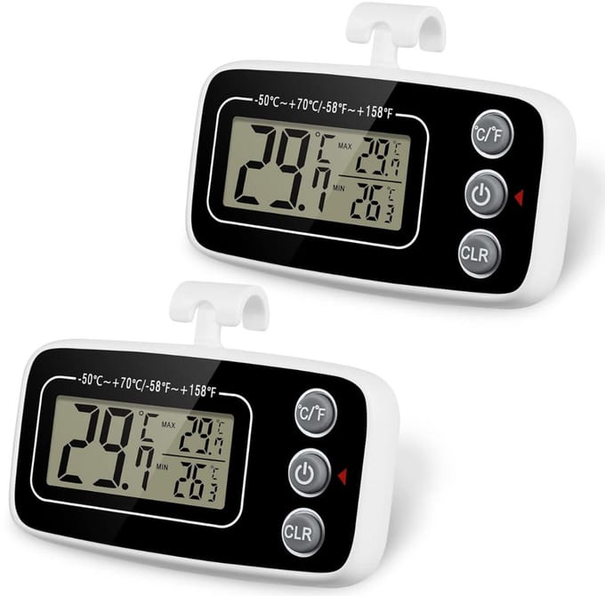 ZRSS® Koelkast Thermometer - Digitale Keukenthermometer - Accuraat - 2 Stuks