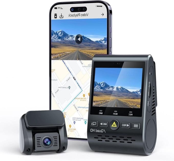 Thuys – Dual Dashcam – Voor Auto 1080p – Voor en Achter Camera – Auto Camera – G-Sensor – App Bediening – Parkeermodus