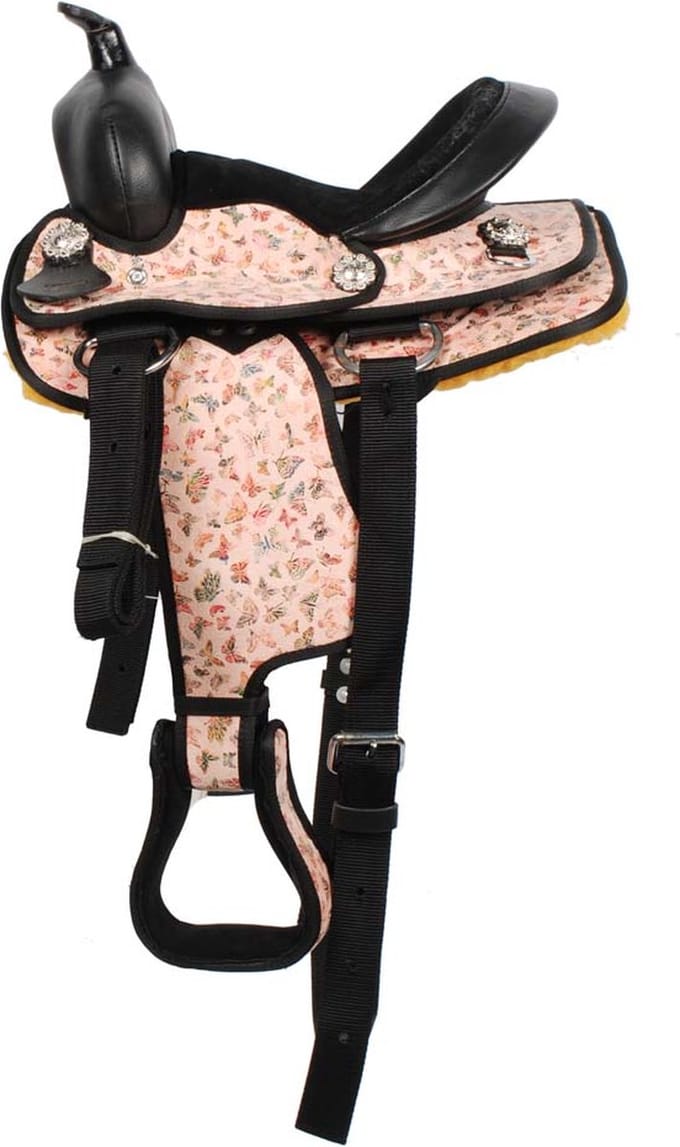 Pagony Westernzadel Buffaloo - Maat: 10 Cm - Roze - Kunstleer