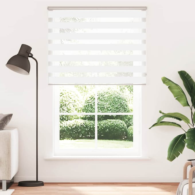vidaXL - Zebra - rolgordijn - 145x200 - cm - stofbreedte - 140,9cm - polyester - wit