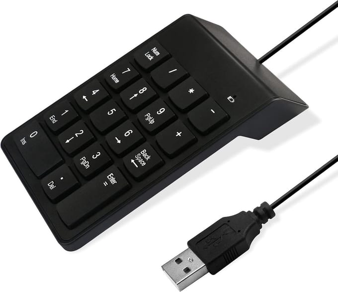 Draadbaar USB Numeriek Toetsenbord - Ultradun en Draagbaar Numpad voor Laptop en PC