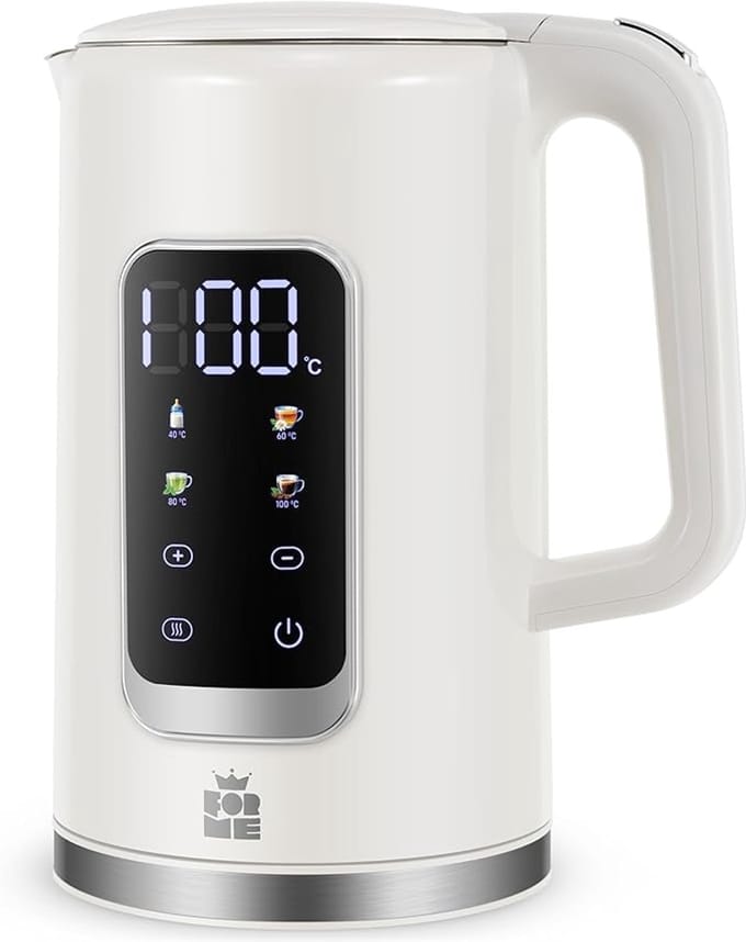 Luxe Witte Elektrische Waterkoker – Instelbare Temperatuur – 7 LED Kleuren – Warmhoudstand 2 uur