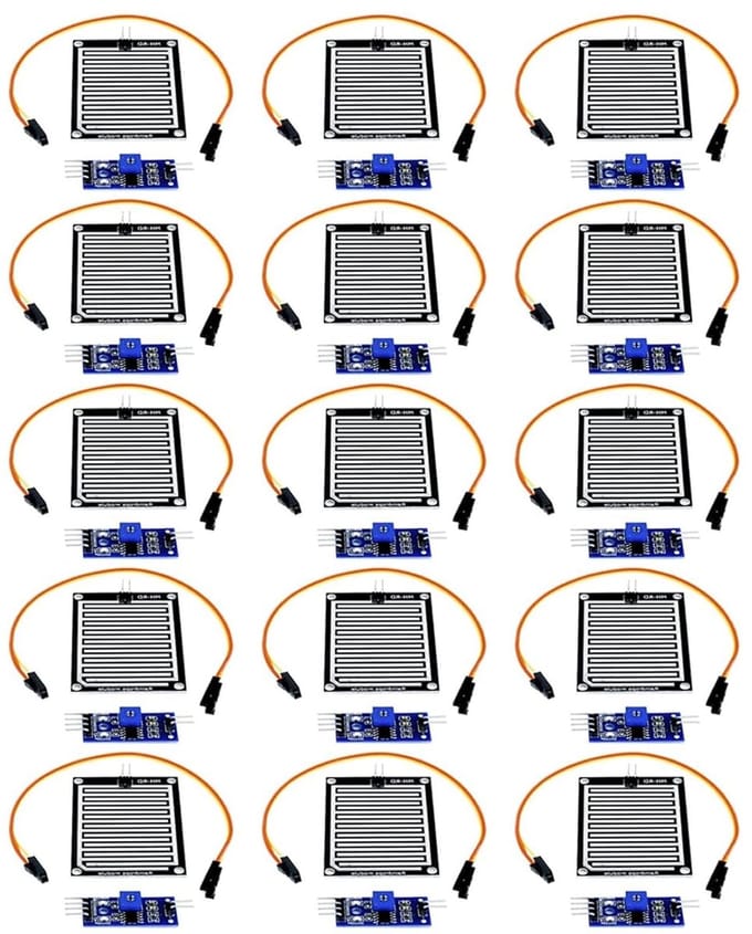Regensensor Module - Druppel Detector - Projecten Automatisering - Dubbelzijdige Nikkel Behandeling - 15 Stuks - Zilverkleurig