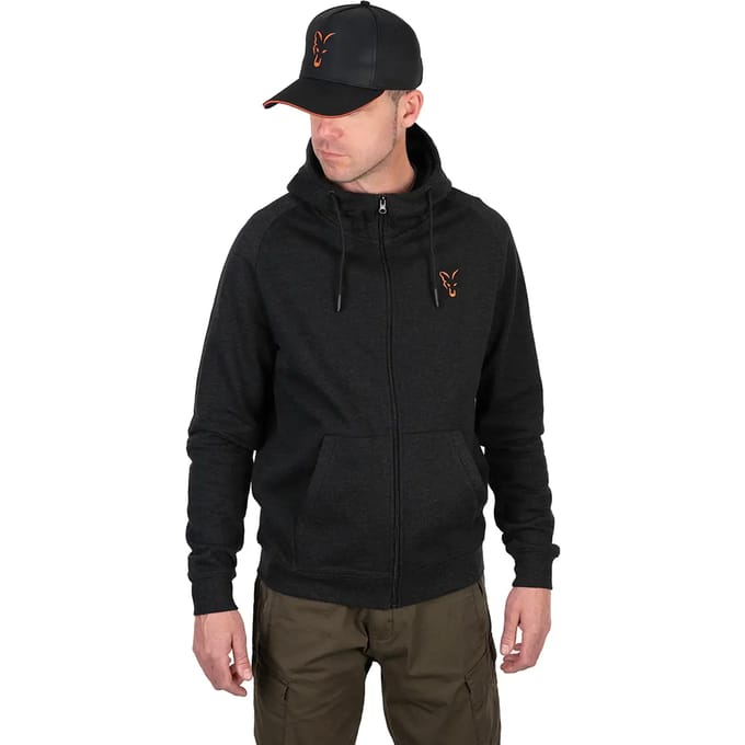 Fox Collection Lightweight Hoody Black & Orange Small