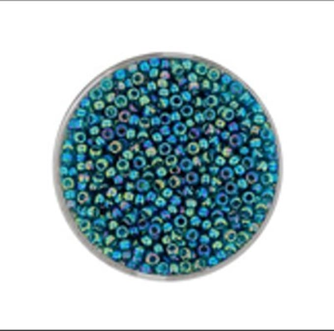 9660-614 Jap. Miyukirocailles - 2,2mm - transp.mat blue zircon rainbow - 12 gram