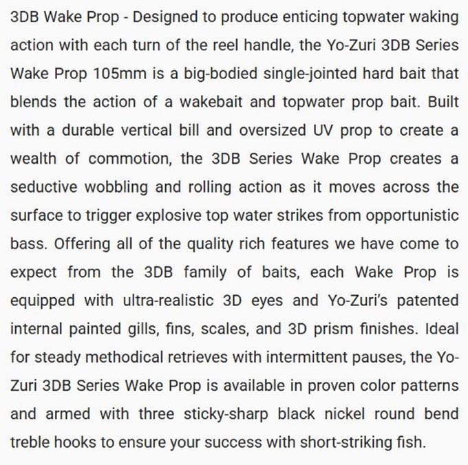 Yo Zuri 3DB Wake Prop 105F Zwevende Kunstaas R1476-MPLS (4380) red