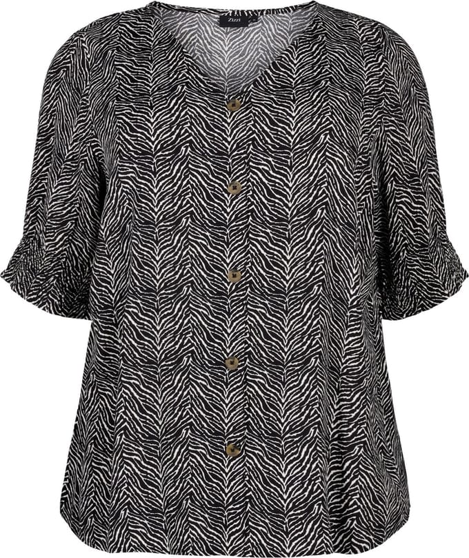 ZIZZI VBELLA, 1/2, BLOUSE Dames Blouse - Black - Maat S (42-44)