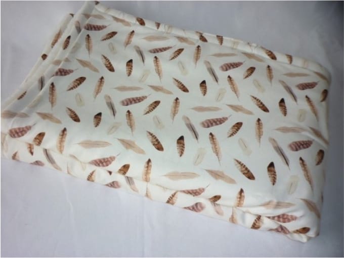Oogappel Veren Jersey & Teddy Wiegdeken 75x100 cm -Offwhite-Bruin