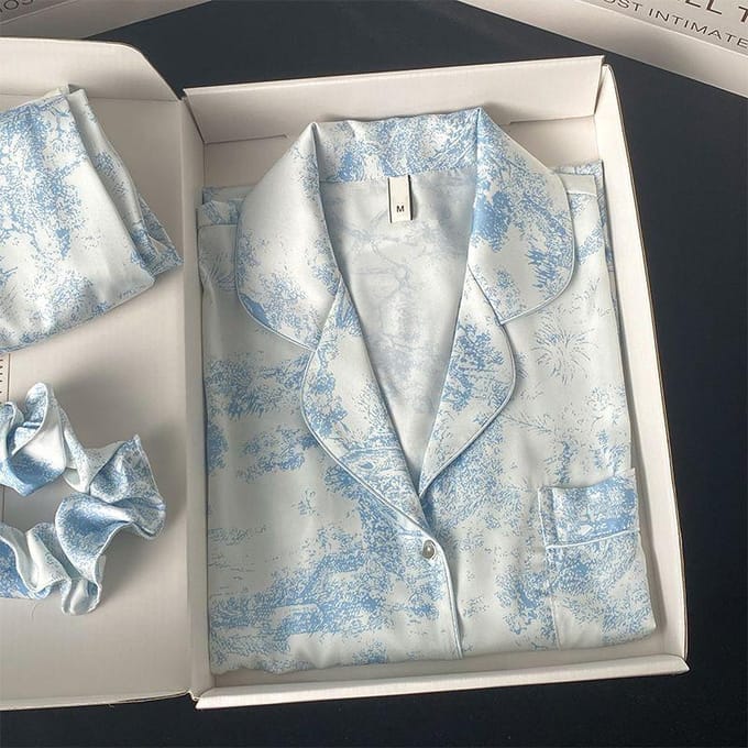 Dames Pyjama Sets Luxe Pyjama's Bedrukte Gladde Rayon Pyjama Sets Loungewear Pyjama's Zomer Outfits XXL gray