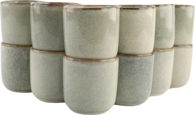OTIX Espresso Kopjes - Set van 12 - 80ml - Mokken - Aardewerk - BEECH