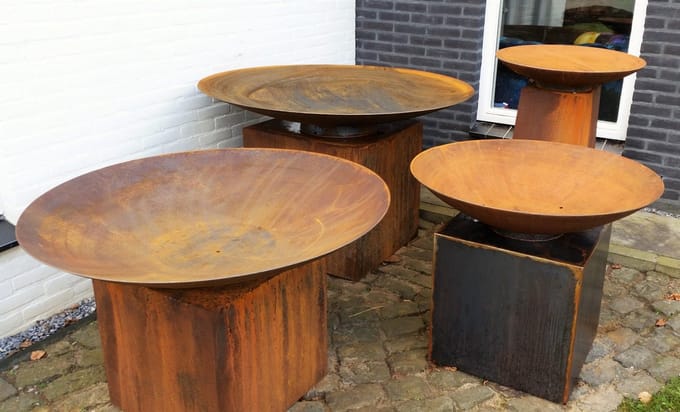 Co-Fire Vuurschaal Cortenstaal 100 Plat - met stabilisatiering