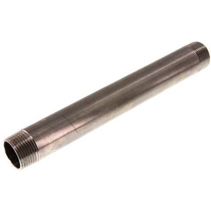 R 1'' RVS Dubbele Pijpnippel 20 Bar DIN 2982 - 250mm - FL2S-M-ST-100R-250L
