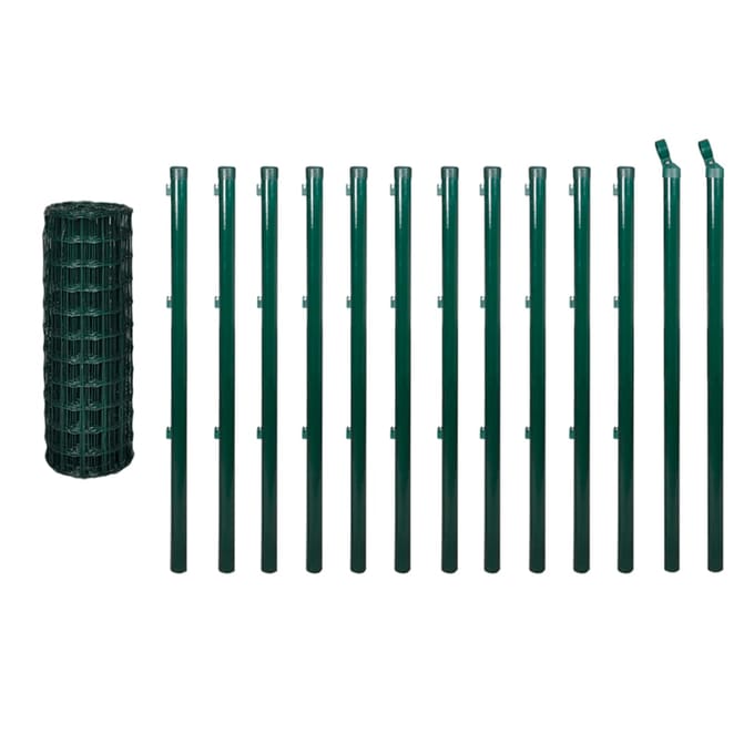 vidaXL - Euro - hek - 25x1,5 - m - staal - groen