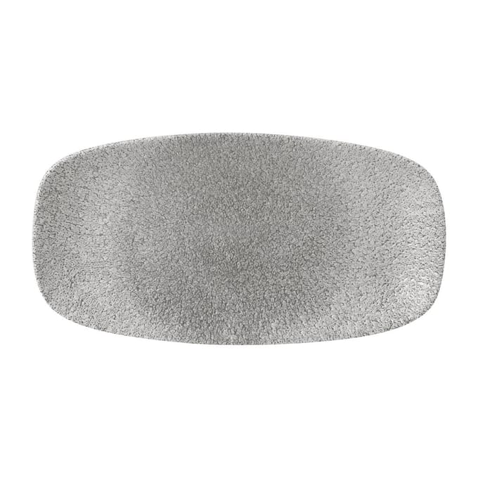Churchill Raku Jasper Grey Chefs Ovaal Bord 29.8 x 15.2cm (12 stuks)