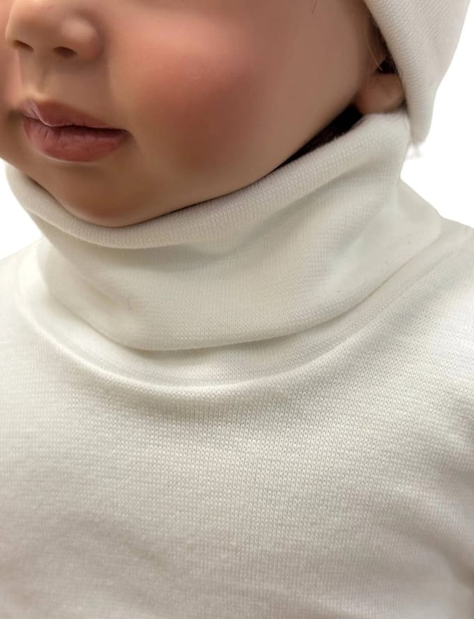 Dartomik - Body met Hoge Kraag - Lange Mouwen - Wit - 68