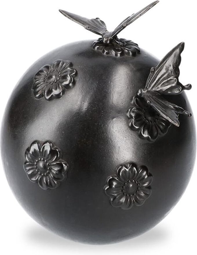 URN 5 VLINDERS EN BLOEMEN/ BRONS / AS URN / BRONZEN URN/ MINI URN