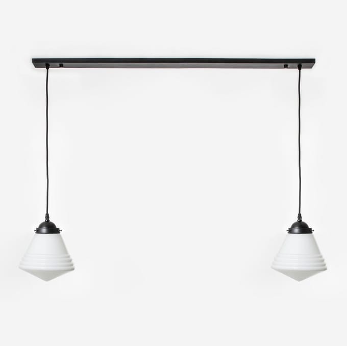 2 x Luxe School Small lampen aan plafondbalk Moonlight - Art Deco Trade