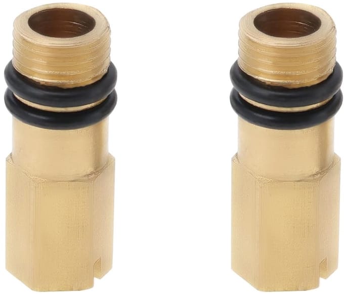 2Pcs Warm en Koud Water Inlaat M10 Draad Messing Plug Kraan Flexibele