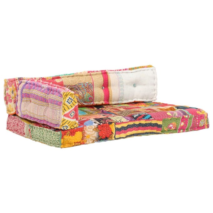 vidaXL - Bankkussen - pallet - stof - patchwork - meerkleurig