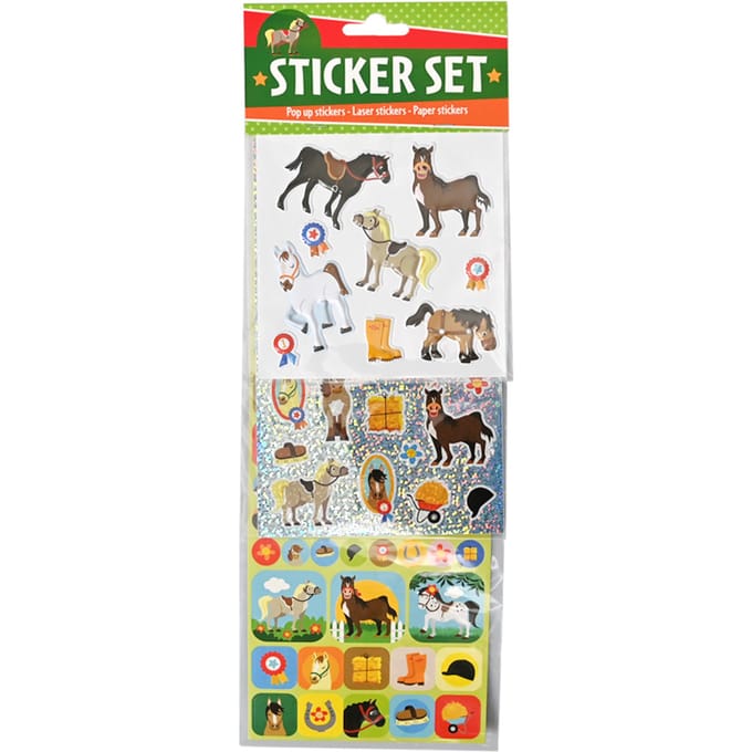 Set van 3 stickervellen - Paarden