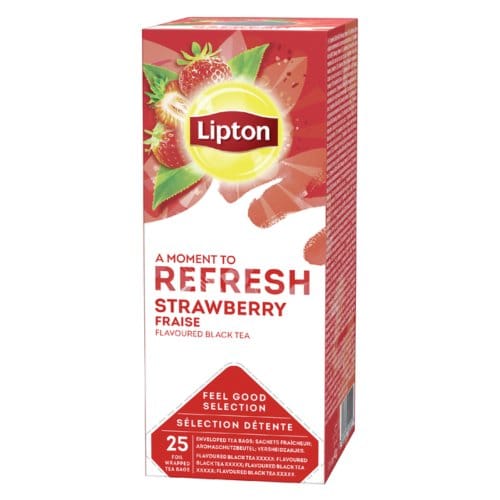 Lipton Refresh Thee Strawberry - doos 25 theezakjes