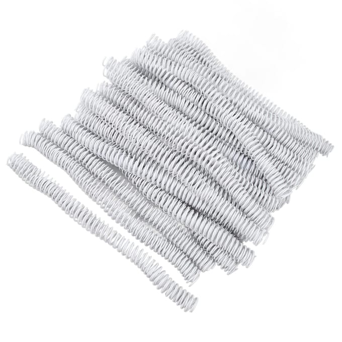 100 Pièces Bobines de Reliure Spirale Diamètre 16mm 48 Dents 4:1 Peignes à spirales pour classeur pour papier A4 Blanc white