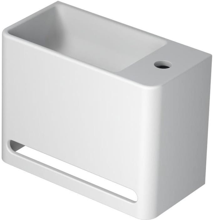 INK - Fontein Polystone Rechts met 1 Kraangat - 400x200x300 mm - Mat Wit