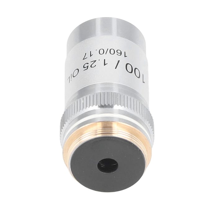 Achromatisch Objectief Messing Verchroomd 100X Hoge Vergroting Microscooplens Interface 20,2 mm