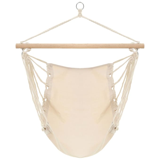 vidaXL - Hangstoel - creme - wit - (large)