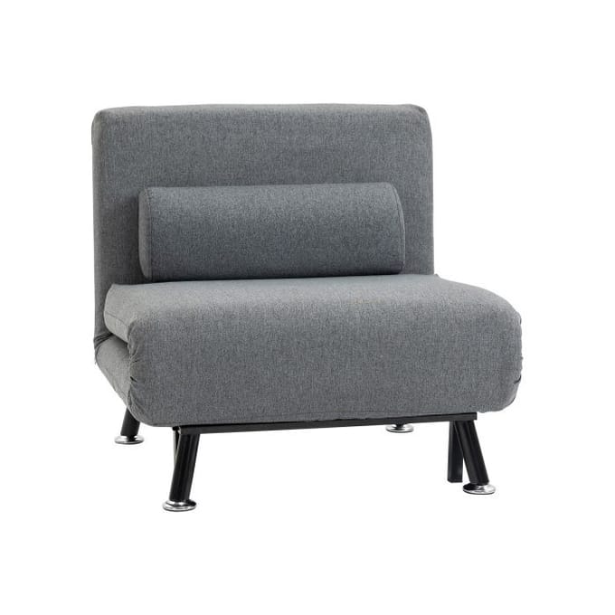 Fauteuil-bed - MUVOE - Opklapbaar - Verstelbare rugleuning - Donkergrijs - Optimaal comfort