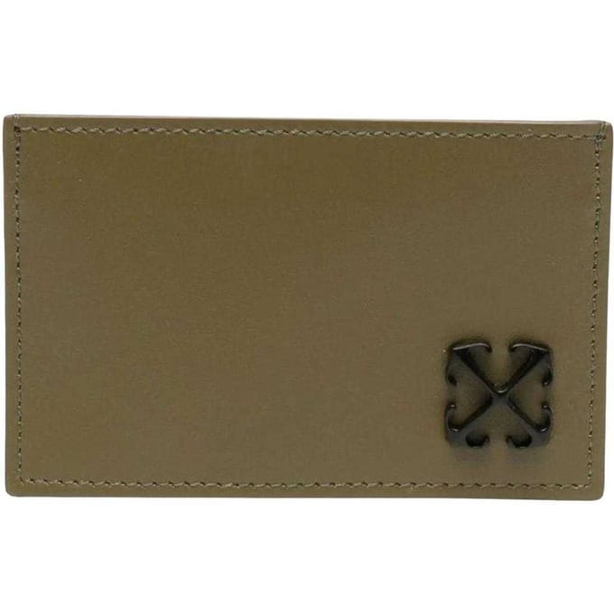 Off-White Jitney Leren Kaart Houder (Militair Groen)