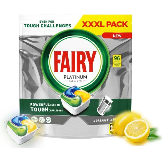 Fairy Kapsules Voor Vaatwasser Platinum All In One Citroen 96 St.