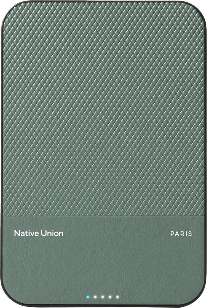 Native Union (Re)Classic Power Bank - Slate Green - MagSafe - Qi2- 5000mAh