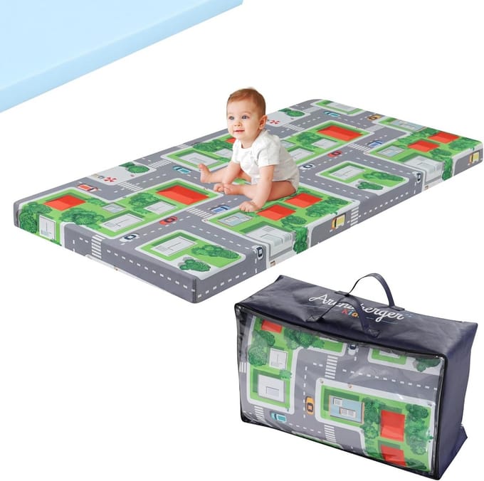 Opvouwbare Reiswiegmatras 60x120 cm met Stadstema - Nanocell Gel Schuim