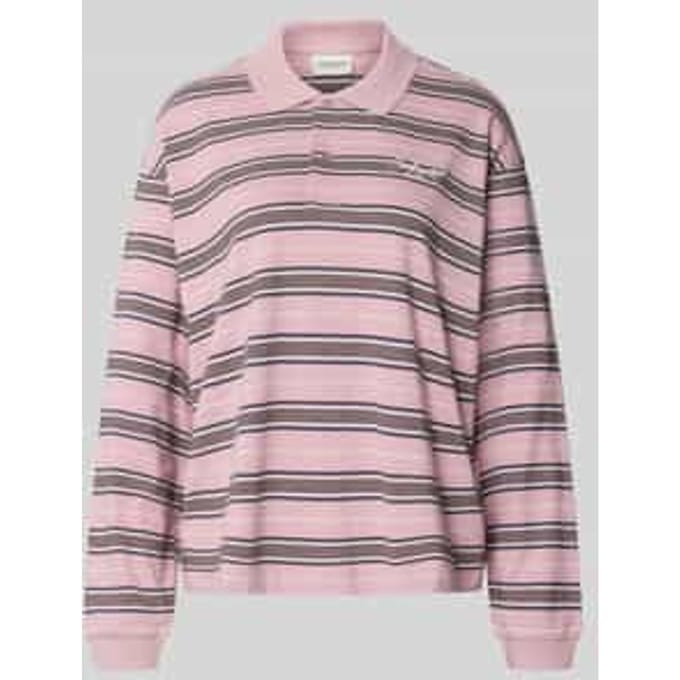 oversized poloshirt met labelstitching model 'Bronson'