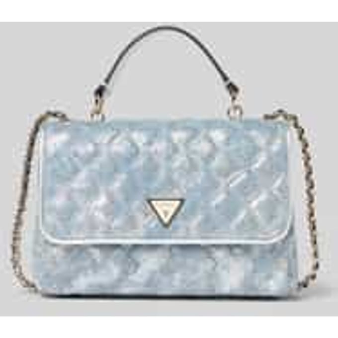 GUESS schoudertas Giully II 2 Compartment Convertible Flap Metallic Denim Lichtblauw