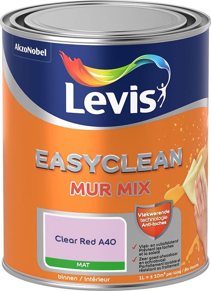 Levis - Easyclean Mur Mat Mix - Clear Red A40 - Mengverf - 1 L