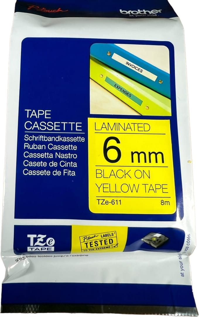 Brother TZE611 labelprinter-tape