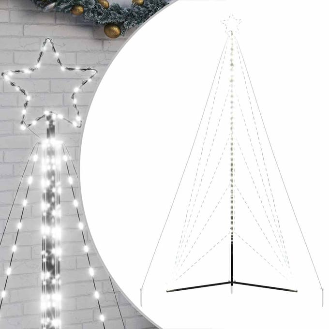vidaXL LED-kerstboom 615 LEDs koud wit 404,5 cm