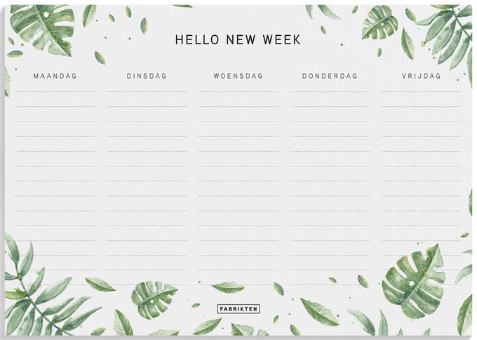 Fabrikten Weekplanner Botanisch - A4 - 5 dagen - 100 vellen