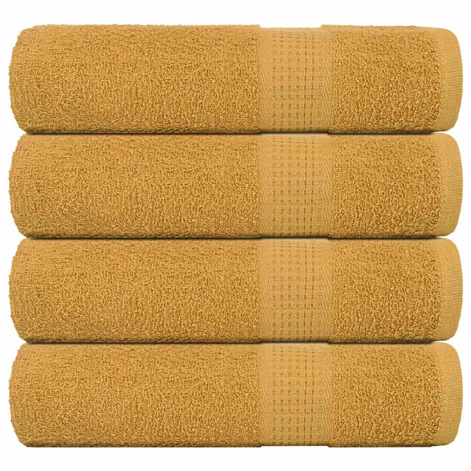 vidaXL - Handdoeken - FROGN - 4 - st - 50x100 - cm - 360 - g/m² - goud