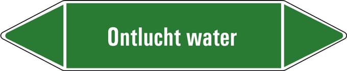 Ontlucht water leidingmarkering op vel 126 x 26 mm - 5 per vel