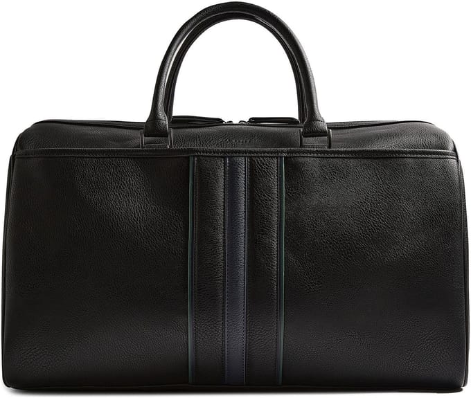 Ted Baker reistas Kelvin Stripe PU Holdall Bag Black zwart