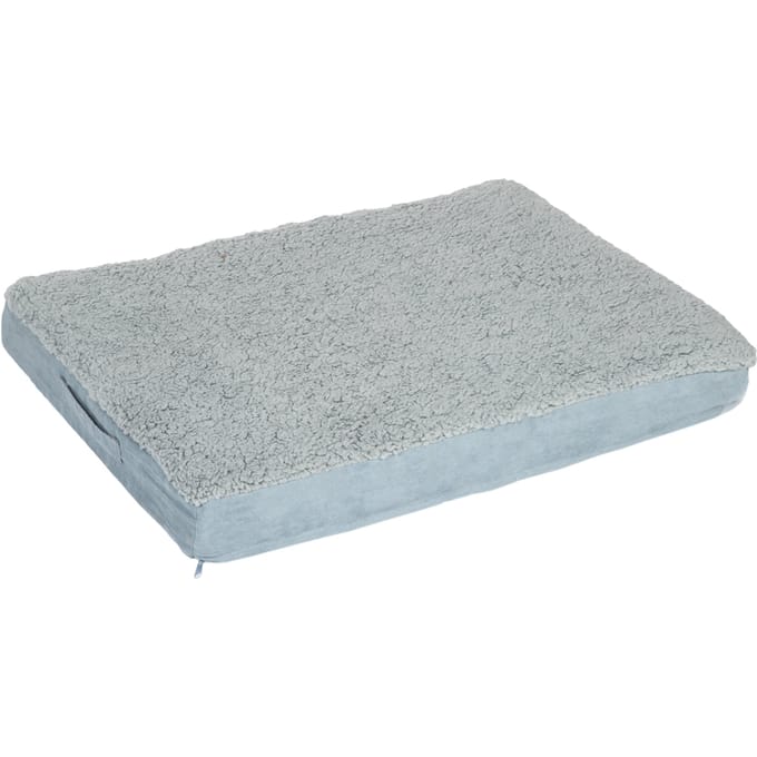 - S: L 72 x B 50 x H 9,5 cm (motief: hond) - Hondenkussen Memory Foam Grijs