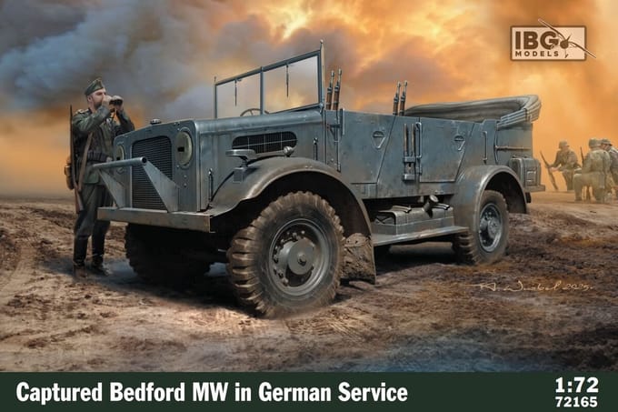 IBG Models Modelbouwpakket Auto - 72165 Bedford MW in Duitse Dienst - Militair Voertuig Plastic - 1:72 - Modelbouw